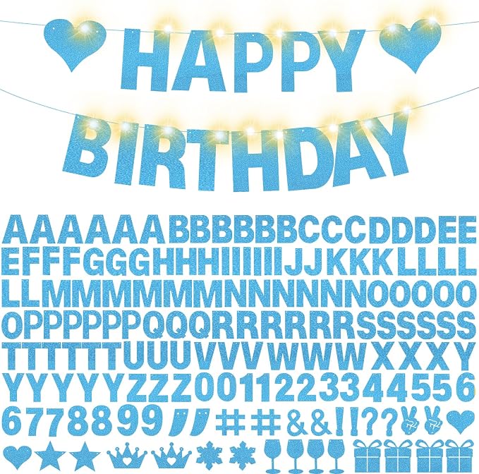 167Pcs DIY Glitter Customizable Banner Kit Custom Banner DIY Personalized Happy by WELITTCON