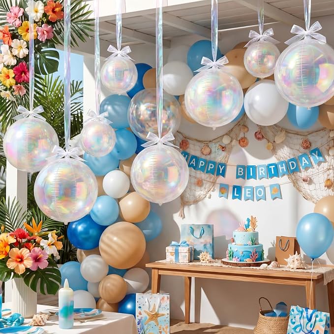 Jenaai 30 Set Iridescent Foil Balloons Bulk 22 Inch 4d Metallic Giant Balloons - Image 6
