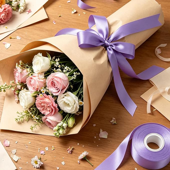 1In 30Yards Violet Satin Ribbon - Image 8