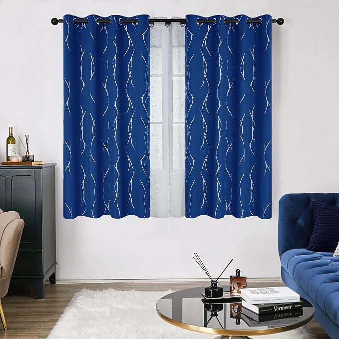 Deconovo Living Room Curtains 63 Inches Long, Thermal Insulated, Room Darkening - Image 2