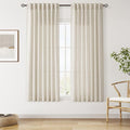Vanilla Linen Curtains for Living Room 63 Inch Length Luxury Light Filtering by Nanspring