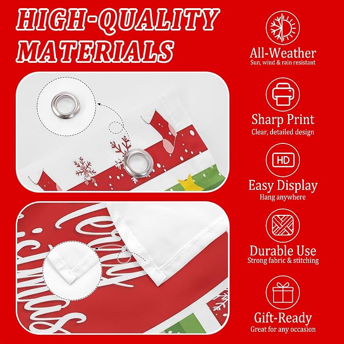 Custom Christmas Flag 3x5 Ft Outdoor, Personalize Print Your Own Text/Photo/Logo - Image 4