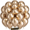 Pro Duralatex Champagne Extra-Thick Balloons 120 Pack 10 inch | Metallic Chrome by Bezente