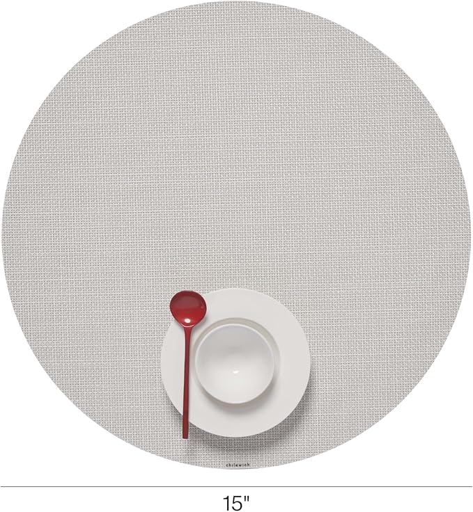 Chilewich Mini Basketweave Placemats, Round Woven Placemats Set of 4 | Reusable - Image 2