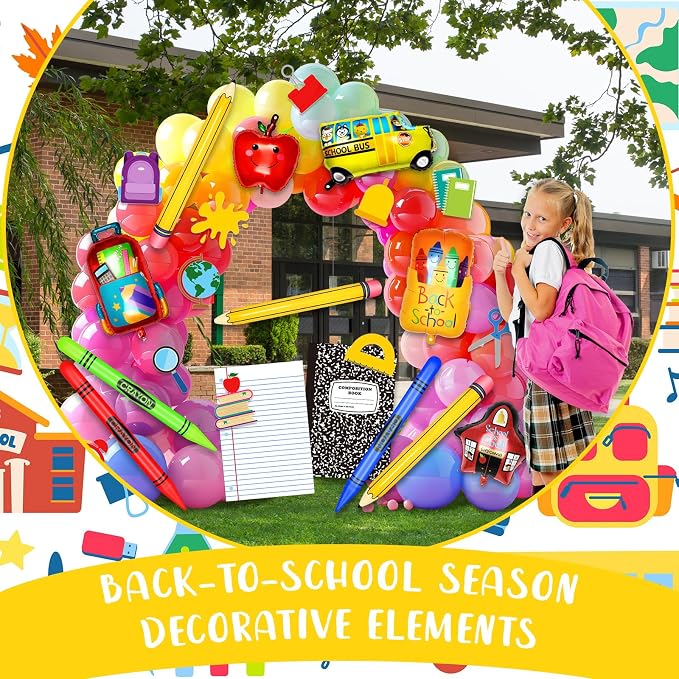 35 Pcs Welcome Back to School Balloons Arch Kit Pencil Balloon Kit Composition - Image 4