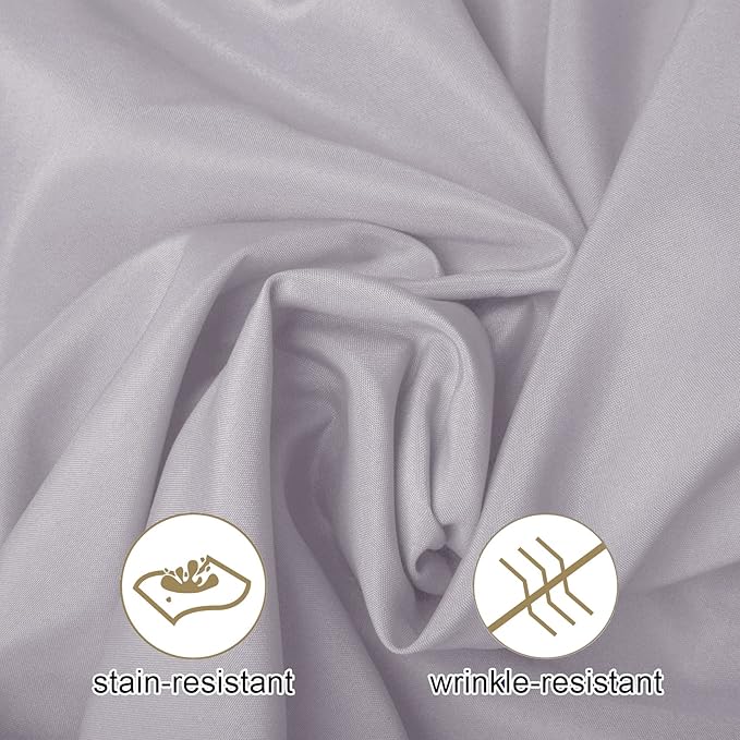 Ascoza 2pack 108 Inch Silver Round Tablecloth in Washable Polyester Fabric for Wedding/Banquet/Restaurant/Parties