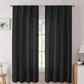 Tollpiz Linen Curtain Bedroom Rod Pocket Semi Sheer Curtains Burlap Light by Tollpiz