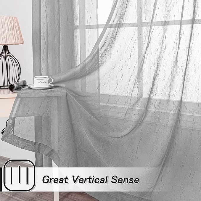 MYSKY HOME Crushed Voile Sheer Curtains - Image 2