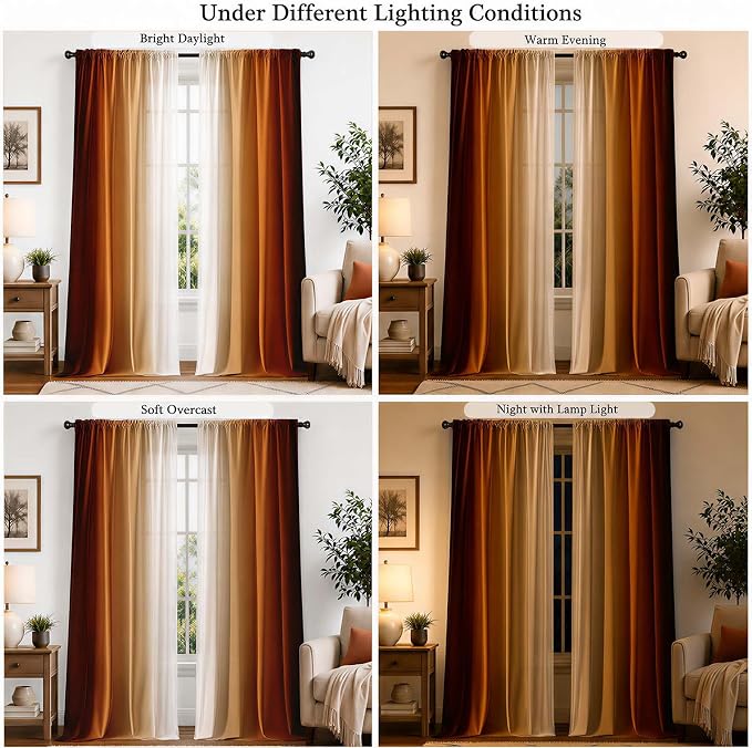 Burnt Orange Curtains 84 Inch Length - Image 4