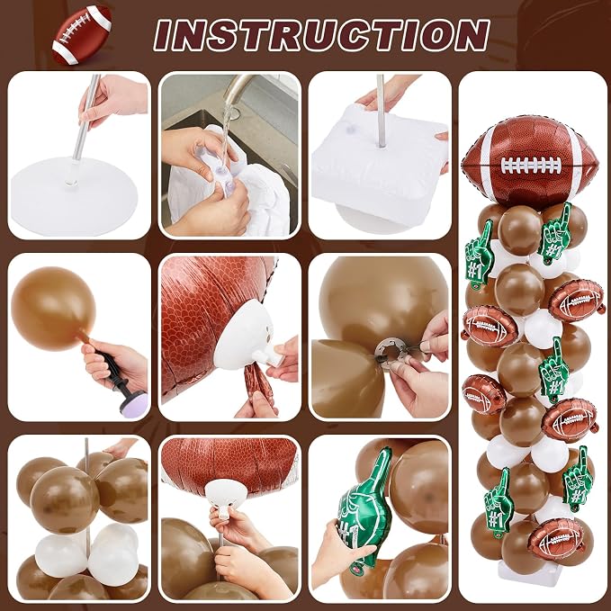 Football Balloon Column Stand Kit 2 Sets Adjustable 6.5 ft Sports Party - Image 5