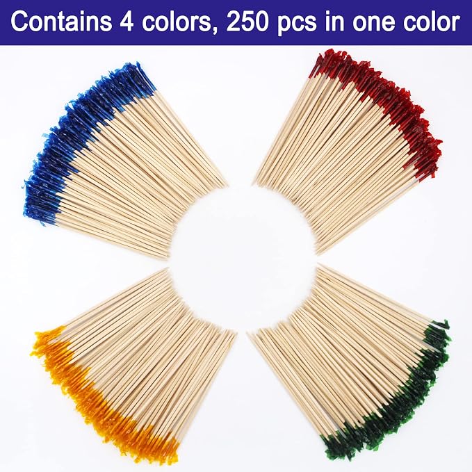 BLUE TOP Wood Frill Picks Toothpicks 4 Inch Value Pack 2000pcs, Wood Frill - Image 4