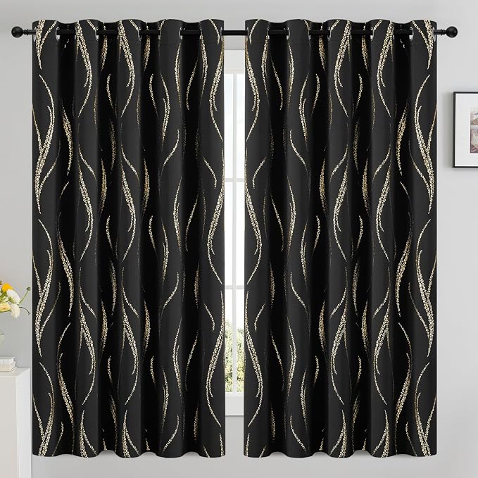 Yakamok Black Blackout Curtains - Image 2