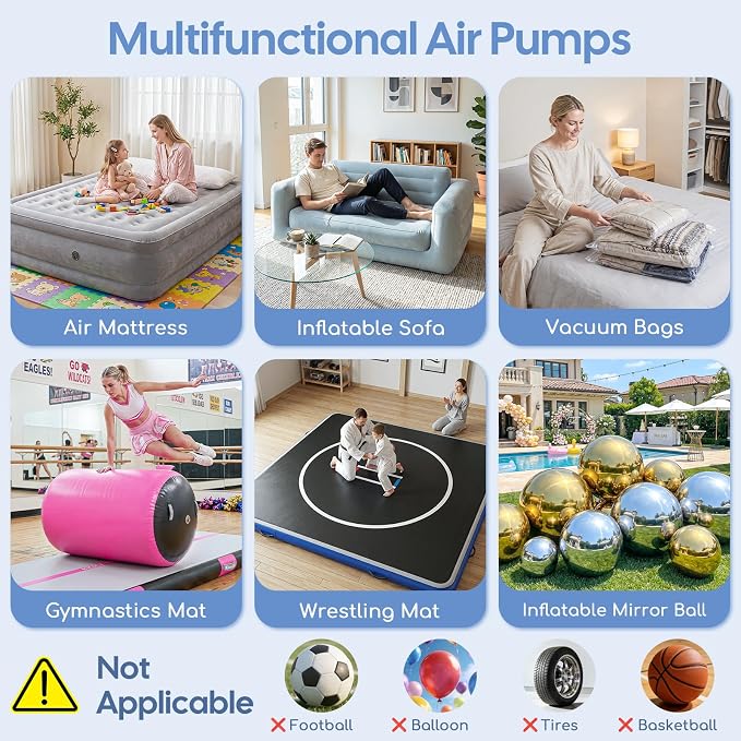 Electric Air Pump for Inflatables, Air Mattress – 500W/650W Quick-Fill - Image 5