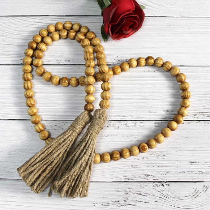 CVHOMEDECO. Wood Grain Beads Garland - Image 2