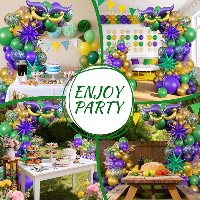 Purple Green Balloon Garland Arch Kit - Image 5