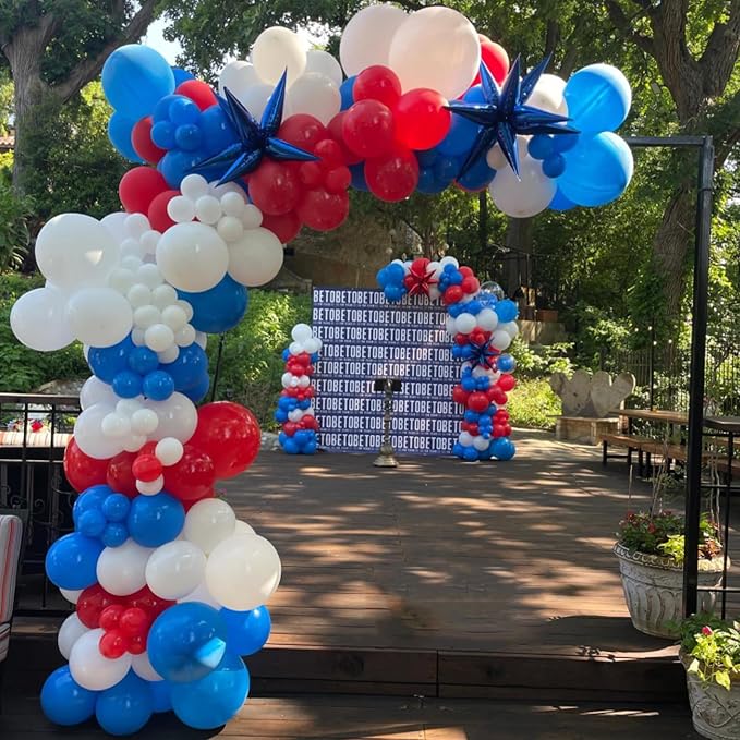 Red White and Blue Balloons Arch Kit 124pcs different sizes | - Image 8