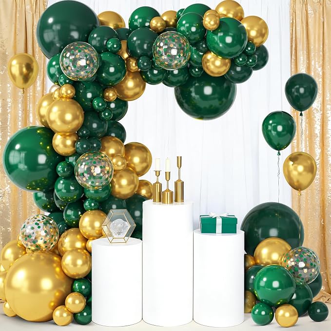 Ouddy Party 149Pcs Green and Gold Balloon Garland Kit Different Sizes 18 12 10 - Image 6