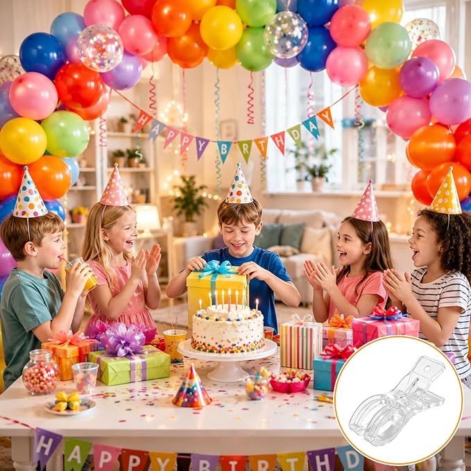 Balloon Arch Clips, with 100 Long Balloons, 3.5 Inch Clear | Plastic Spring - Image 5