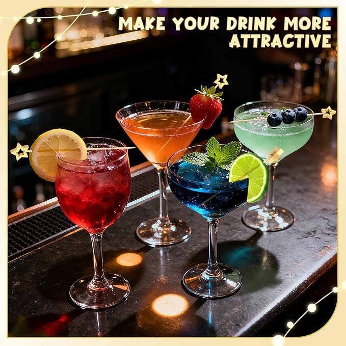 100PCS Gold Star Cocktail Picks, Decorative Fancy Toothpicks - Image 5