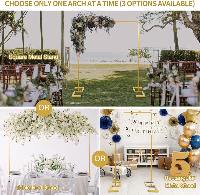 8.2 FT Wedding Arch Square Backdrop Stand Extra Clamps to Table Rod Frame | - Image 2
