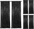 Black Sequin Backdrop Curtains 6 Pieces 2FTx8FT Shimmer Birthday Wedding by SoarDream