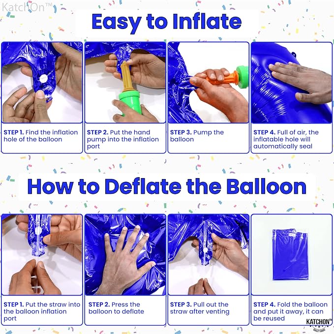 KatchOn Blue Number 1 Balloon for First Birthday 40 Inch | Blue Number 1 - Image 3