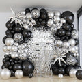 Black and Silver Balloon Garland Arch Kit by Paeyeq