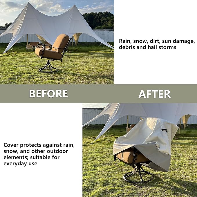 Outdoor Swivel Lounge Chair Cover 2 Pack, 100% Waterproof Heavy Duty Outdoor - Image 5