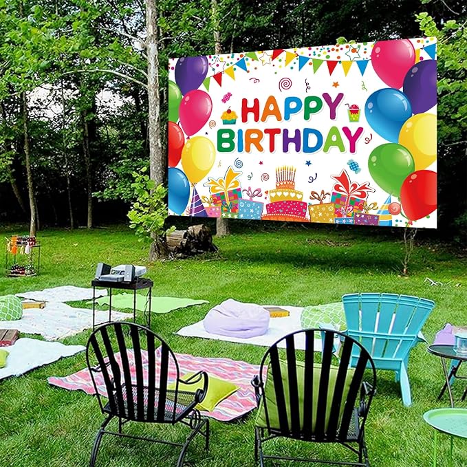 Happy Birthday Backdrop Banner Colorful Birthday Decorations Large Yard Sign - Image 4