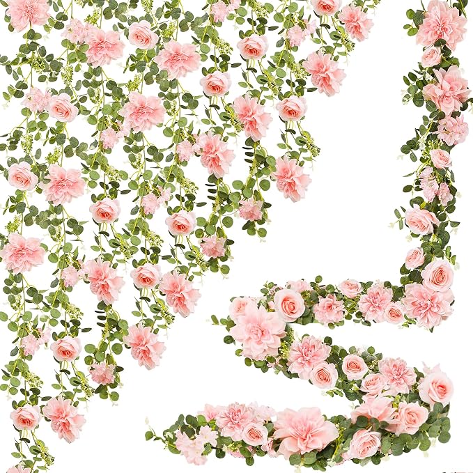 Findosom Total 12.4Ft Artificial Flowers Garlands by Findosom