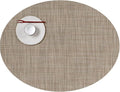 Chilewich Mini Basketweave Placemats, Woven Oval Placemats Set of 4 | Reusable by Chilewich