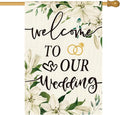 AVOIN colorlife Welcome to Our Wedding House Flag 28x40 Inch | Double Sided by AVOINcolorlife