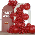 PartyWoo Burgundy Balloons 120pcs Dark Red Maroon Ruby Red Color | 18 12 10 5 by PartyWoo