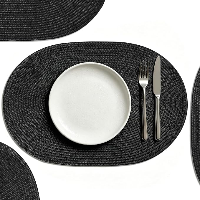 AHHFSMEI Placemats Set of 6 for Dining Table Washable Woven Non-Slip 18x12 by AHHFSMEI