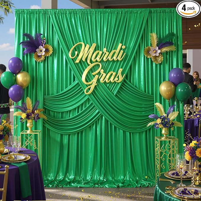 20ftx10ft Green Sequin Backdrop Curtain by LeegleriTableSkirt