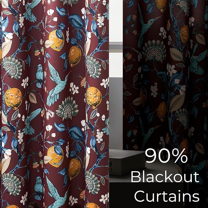 Topfinel Rust Floral Curtains 96 Inches Long 2 Panels Unique Beige Luxury - Image 5