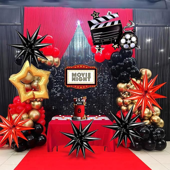 74 PCS Black Red Star Balloons - Image 5