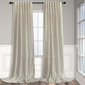 Pitalk Flax Linen Sheer Curtains 68 Inch Length 2 Panel Set by Pitalk