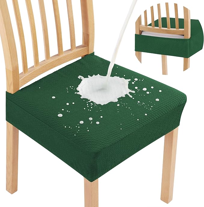 Smiry Waterproof Seat Covers for Dining Room Chairs, No Rear Covers | Stretch by Smiry