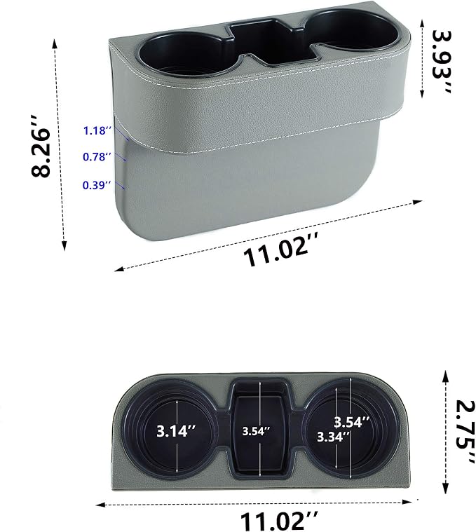 Car Cup Holder, Front Seat Console Side Organizer, Dual Cup Holders, Phone and - Image 2