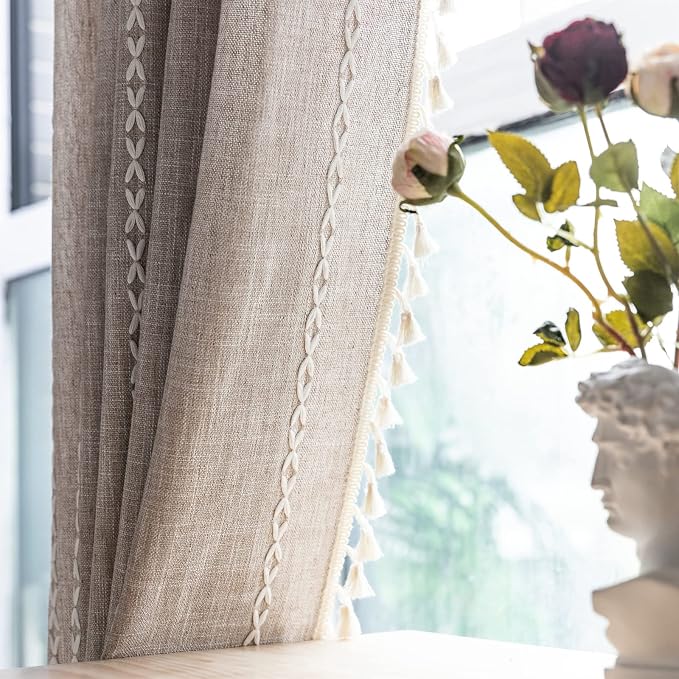 RoomTalks Country Farmhouse Cotton Polyester Curtains - Image 3