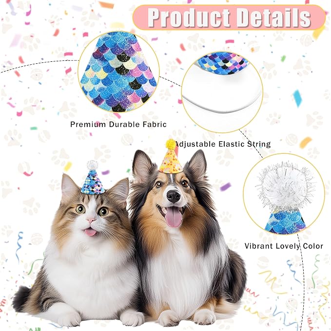 CANREVEL Mini Party Hats for Stuffed Animals Headwear, Birthday Hats - Image 4