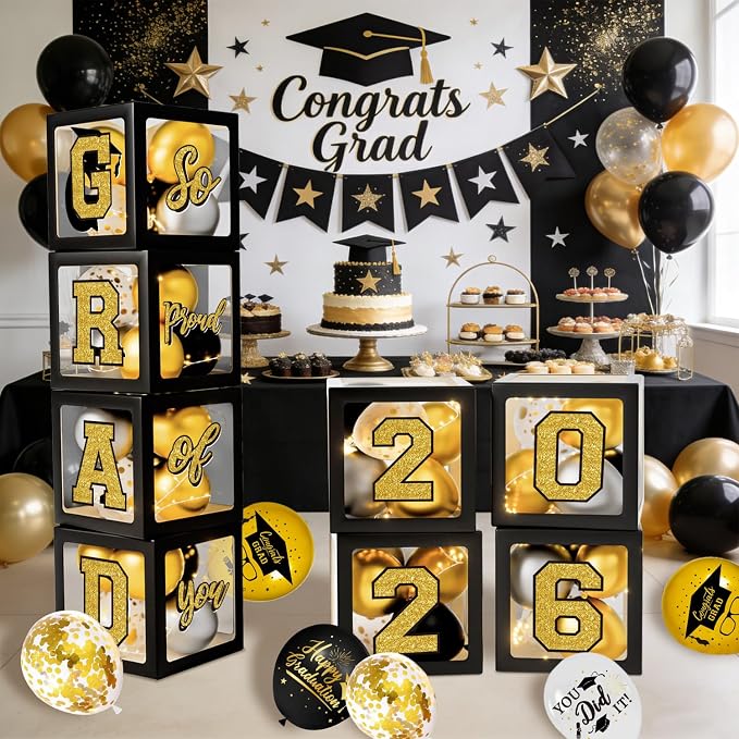 Black and Gold Graduation Decorations 2026 - Image 6