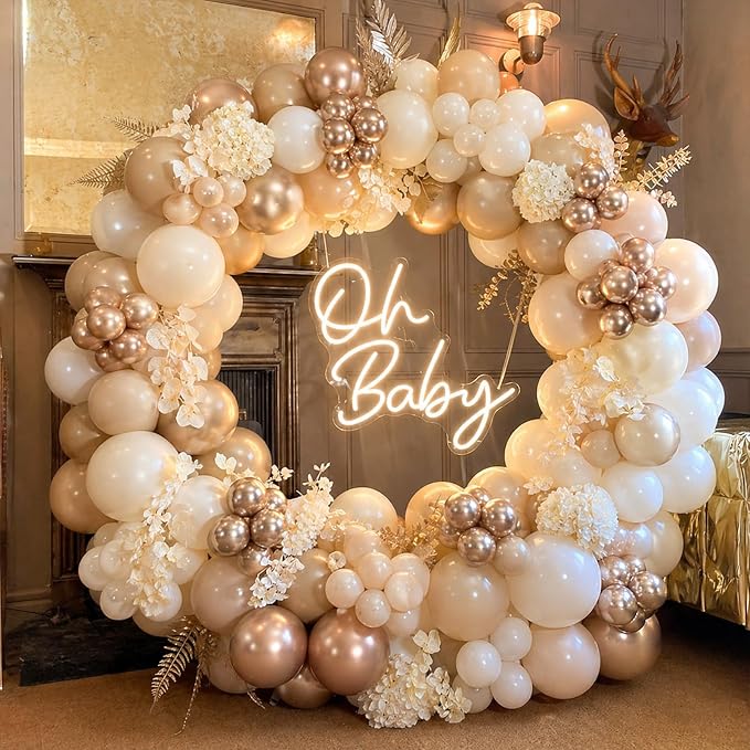 Neutral Balloons, 60 Packs 12 Inch Double Stuffed Beige Cream Sand White - Image 5