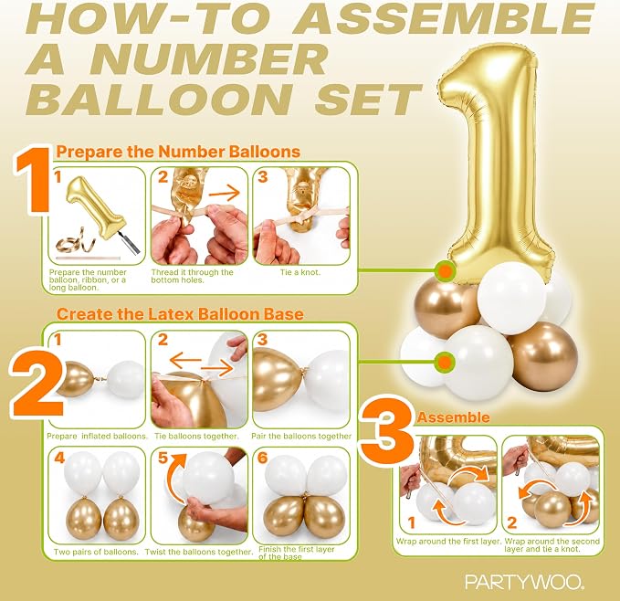 PartyWoo Number Balloons 40 Inch Gold Number 18 Kit 33pcs - Image 7