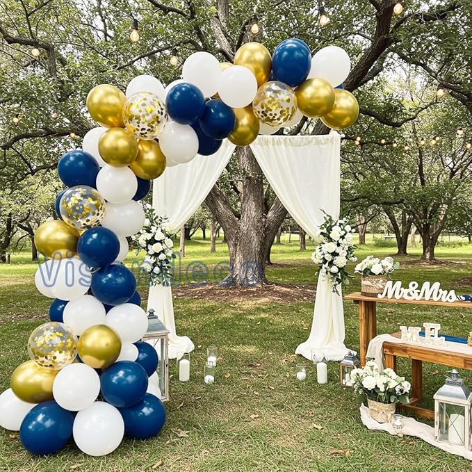 Navy Blue Balloon Arch Kit, 10 Gold Confetti, Graduation 2026, Baby Shower - Image 9