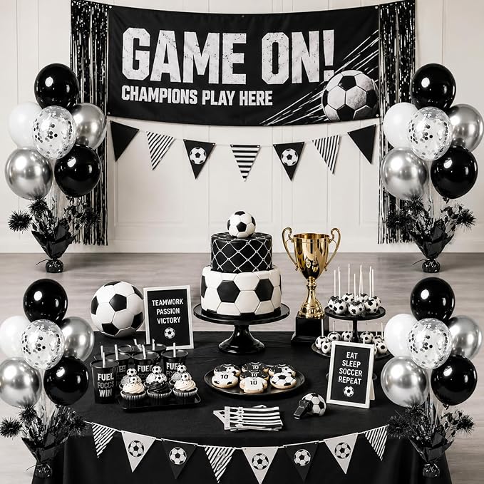 4 Set Black Silver Balloon Centerpieces - Image 8