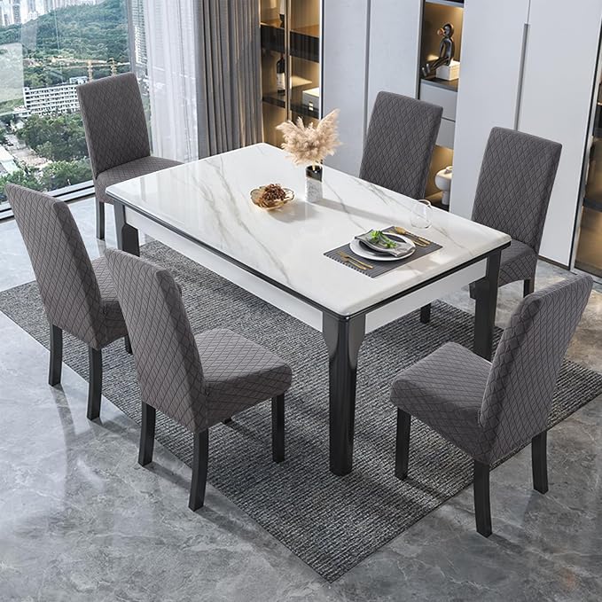 Waterproof Dining Chair Covers Set of 4 Parsons Chair Slipcovers | Double - Image 2