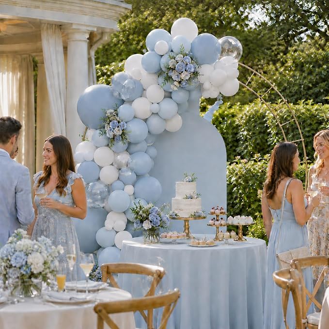 Dusty Blue Balloon Garland Arch Kit 156 Pcs Different Sizes 18 12 10 5 Inch - Image 5