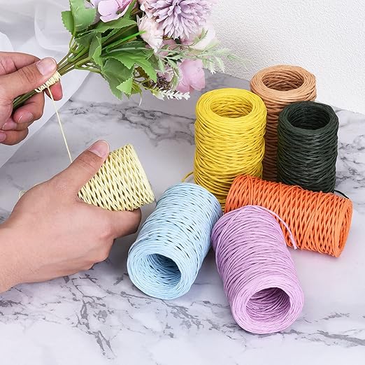 PATIKIL 164 Feet Floral Bind Wire Wrap Twine, 2mm Florist Wire Iron Wire Paper Covered Vine Wrapping Binding Wire for Flower Bouquets, Purple
